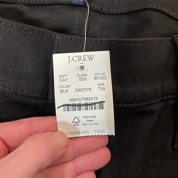 J.crew factory Essential straight jean all-day stretch black size 35T tall Nwt - Picture 8 of 10